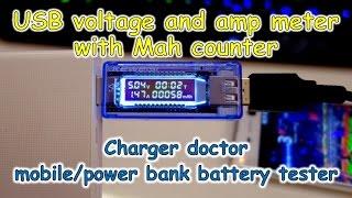 USB amp and volt meter with mah counter review (Charger doctor)