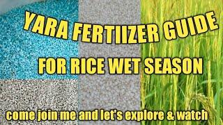 Yara Fertilizer Guide For Rice Wet Season