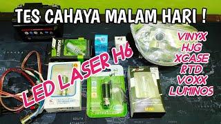 INILAH HASIL CAHAYA SOROT LED DEPAN H6 LASER MOTOR MALAM HARI.