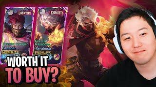 How much is the new Exorcist Hayabusa and Granger skins? gameplay and review | Mobile Legends