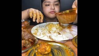 ASMR: EATING SPICY MUTTON CURRY BASMATI RICE || #shorts #mukbangn#asmreating #mukbangasmr #asmr