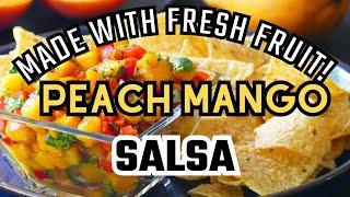 Peach Mango Salsa is a perfect summer accompaniment to tacos, grilled meats, or as a chip dip!