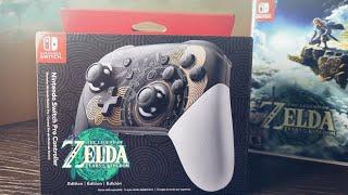 The Legend of Zelda Tears of the Kingdom Nintendo Switch Pro Controller Unboxing and Review