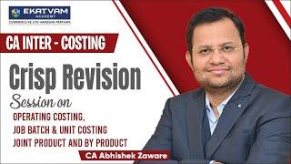 CA Inter Costing | Lec 10 Different methods of Costing | CA Abhishek Zaware