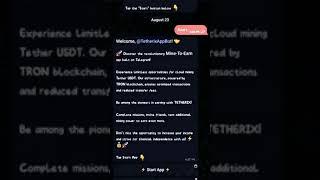 Tetherix bot clickable link |Get USDT for FREE! No Investment Required with TETHERIX |