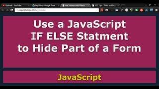 Use JavaScript to Hide or Show a Portion of a Form