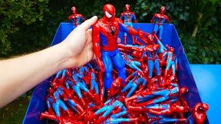 SHREDDING 100 SPIDERMAN FIGURES!