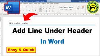 How to Add Line Under Header In Word |Add Line Under Header In Microsoft Word | Line Under Header