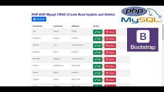 PHP OOP Mysqli CRUD (Create Read Update and Delete)