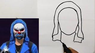 How to draw Freefire Blue Criminal Bundle / Easy free fire dress drawing