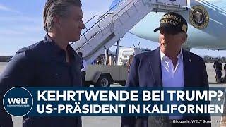 KALIFORNIEN: Kehrtwende von Trump?! US-Präsident trifft nach Feuerkatastrophe in Los Angeles ein