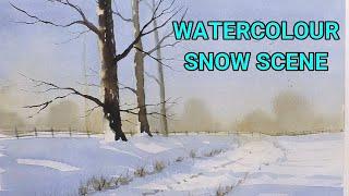 How To Paint A Watercolour Winter Snow Scene Step By Step