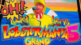 TREASURES & LOBSTERS!? NEW! LUCKY LARRY'S LOBSTERMANIA 5 GRAND Slot Machine (IGT)