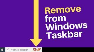 How to Remove Windows 10 Search Bar Icon / Graphic from Taskbar