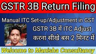 How to Set Manual Method for ITC Adjustment in Form GSTR 3B | Manual ITC Setup in GSTR3B | ITC Setup