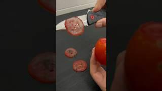 Sound of thin cut tomato with Buck knife #knife #cuttingfruit