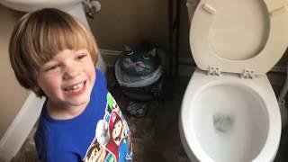 EXTREME  POTTY Training FUN ⎪ Sweetie Fella Aleks PEES on the TOILET Paper!