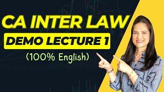 CA INTER LAW - Demo Lecture 1 (in English) | CA Preeti Aggarwal