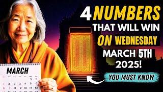 "Lucky Numbers: 4 NUMBERS TO WIN JACKPOT On Wednesday 5th March 2025 | Nostradamus Predictions"