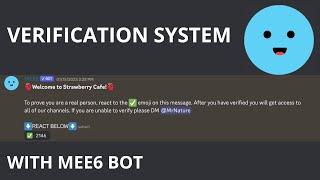How to make a verification system on discord with the mee6 bot | 2023