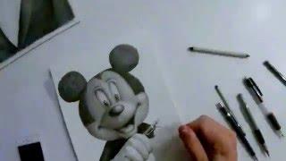 Speed drawing - Realistic Mickey Mouse - by Per Svanström