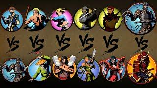 Shadow Fight 2 Shadow with Lynx and Bodyguards Weapon vs Lynx, Hermit, Butcher, Wasp, Widow & Shogun