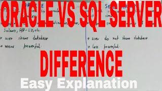 Oracle vs Sql Server|Difference between oracle and sql server|Oracle and sql server differences