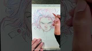 Drawing Tanjirō Kamado with Marco Pencils | マルコ色鉛筆で竈門炭治郎を描く #drawing #mangadrawing #anime #art