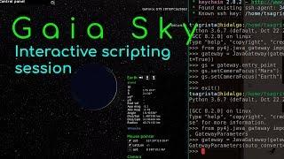 Gaia Sky - Interactive Python scripting session