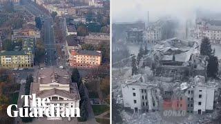 Ukraine: drone footage shows before war and after the invasion