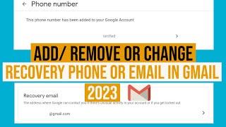 How to remove recovery email from gmail | how to remove recovery number from gmail