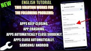 How To Fix Apps Keep Closing Android/Samsung 2024 || Apps Automatically Close || App Keep Crashing