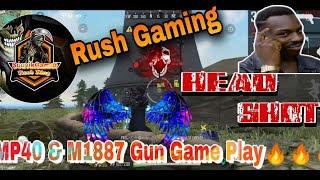 FREE FIRE RUSH GAME PLAY| MP40 + M1887 GUN GAME PLAY |  HEAD SHOT️️