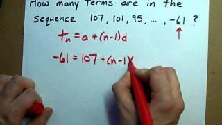 How to Find the Number of Terms in an Arithmetic Sequence