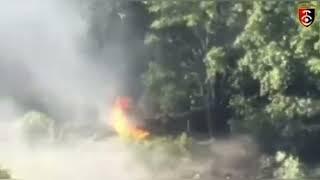 Russian Tank Flees On Fire As It Is Targeted By Ukrainian Forces