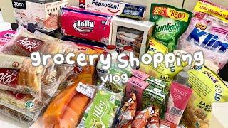supermarket vlog : grocery shopping anak kost, online grocery, asmr unboxing  | halcyrence