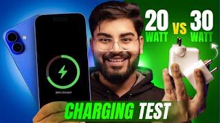 iPhone 16 Charging Test 0 to 100%  Apple 20W vs 30W Charger Speed Test