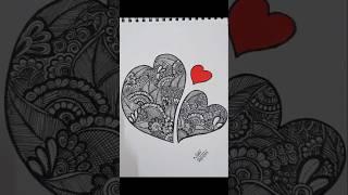 Heart #art #mandalaart #youtubeshorts #drawing #pattern #lovestatus #artist #viralvideo #trending