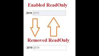 How to Enable/Disable Read Only Status of an Input Field Through (JQuery) PHP