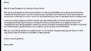 Gusto mong mag resign sa trabaho? Sample Tagalog Resignation Letter #resignation