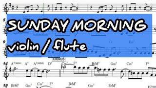 Sunday Morning for Flute or Violin Sheet Music and Backing Track | Maroon 5