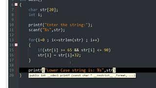 C Program to convert Upper Case String  to Lower Case String | Vikas University C Program Tutorial