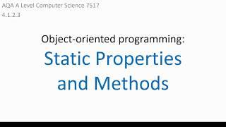 Static Properties and Methods - OOP | VB.NET