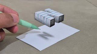 3d drawing letter N on paper - how to draw 3d art