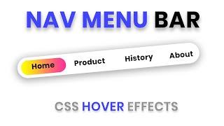 CSS Nav Menu Bar Hover Effects | CSS Hover Effects