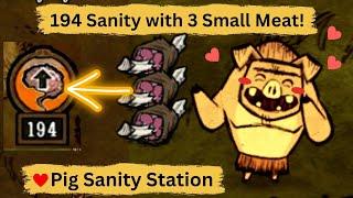 194 Sanity with 3 small meats! Cheap Sanity Station with Pig Farm #dst #dontstarvetogether