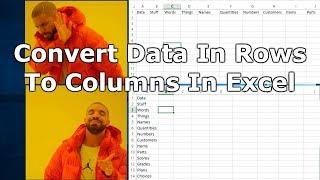 How to convert data in rows to columns in Excel