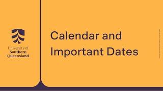 Calendar and Important Dates