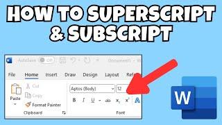 How to Superscript and Subscript in Microsoft Word