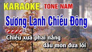 Karaoke Sương Lạnh Chiều Đông Tone Nam Nhạc Sống Dễ Hát | Nguyễn Linh